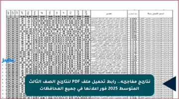 نتائج مفاجئة.. رابط تحميل ملف PDF لنتائج الصف الثالث المتوسط 2025 فور إعلانها في جميع المحافظات